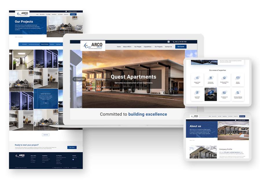 Novberaldina created the website for construction company ARCO to present their services